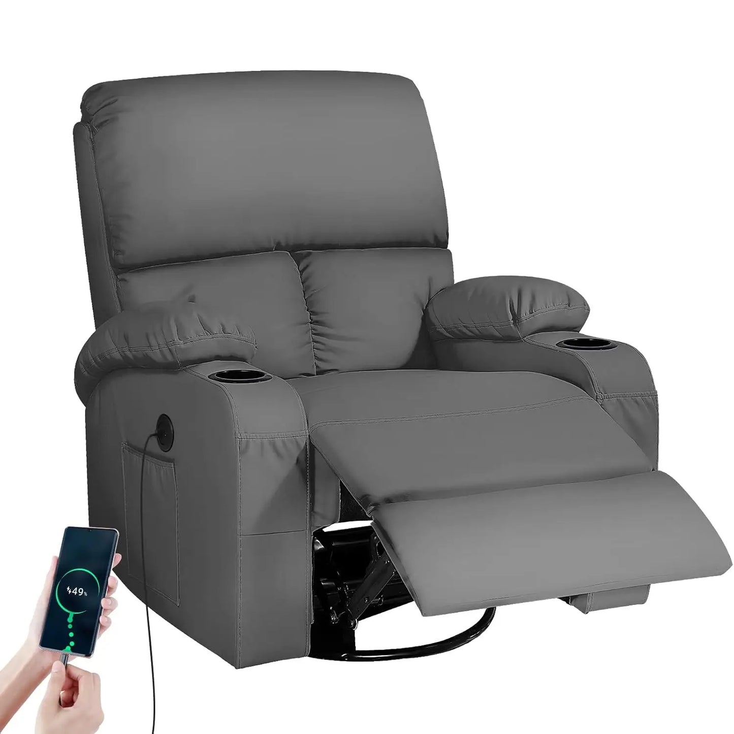 Rocking Recliner Chair, Massage Rocker Recliner Chair with Vibration Massage and Heat,360° Swivel Recliner Chairs,, Customized