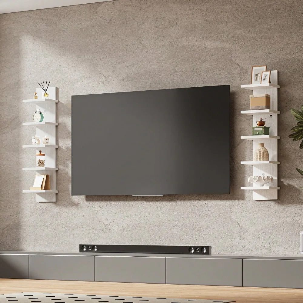 5-Tier Wall Mounted Shelf Versatile Storage Display Rack For Bedroom Living Room