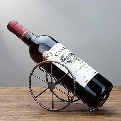2PCS Red Bronze Metal Wine Rack for Living Room, Dining Room, Bar Storage