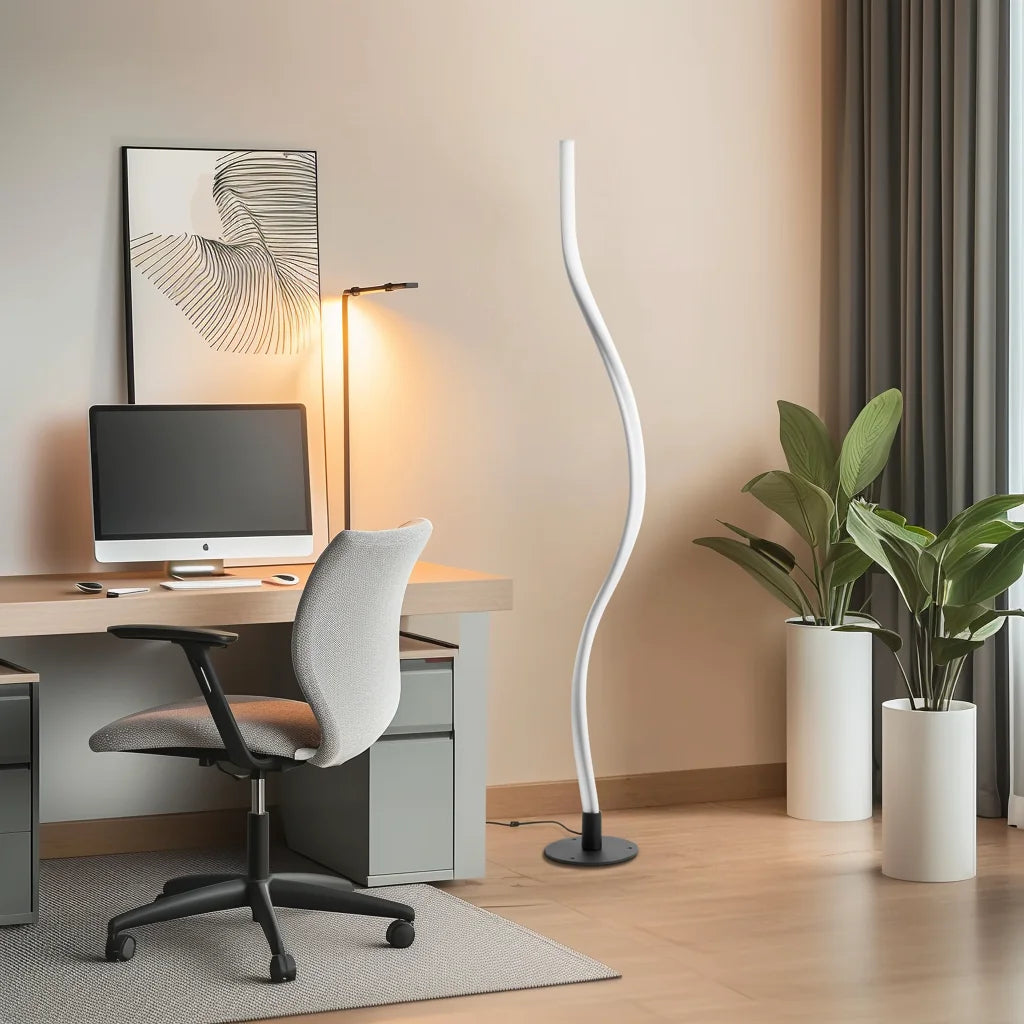 RGBW Bendable Floor Lamp with App Control - Modern LED Light for Living Room 16 Colors, Standing Lamp for Home Office