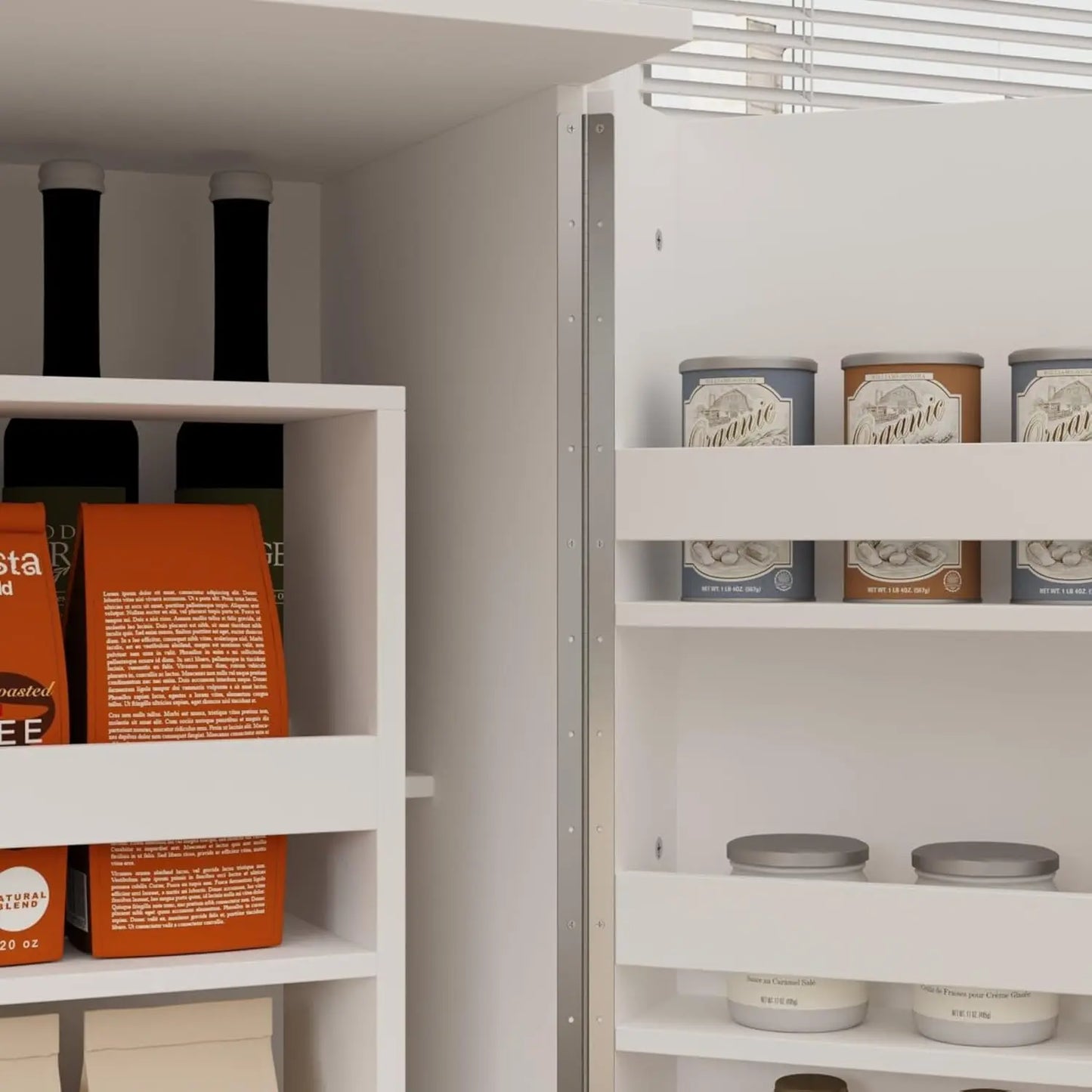 Kitchen Pantry Storage Cabinet with Doors and Shelves, Rotating Racks, Tall Pantry Cabinet Cupboard with Door, Customized