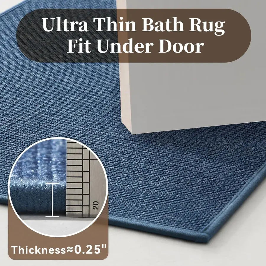 Bathroom Runner RugUltra Thin Non Slip Bath Mat Runner for Bathroom Mat Quick Dry, Rubber Backing Washable Runner Bathroom Rugs