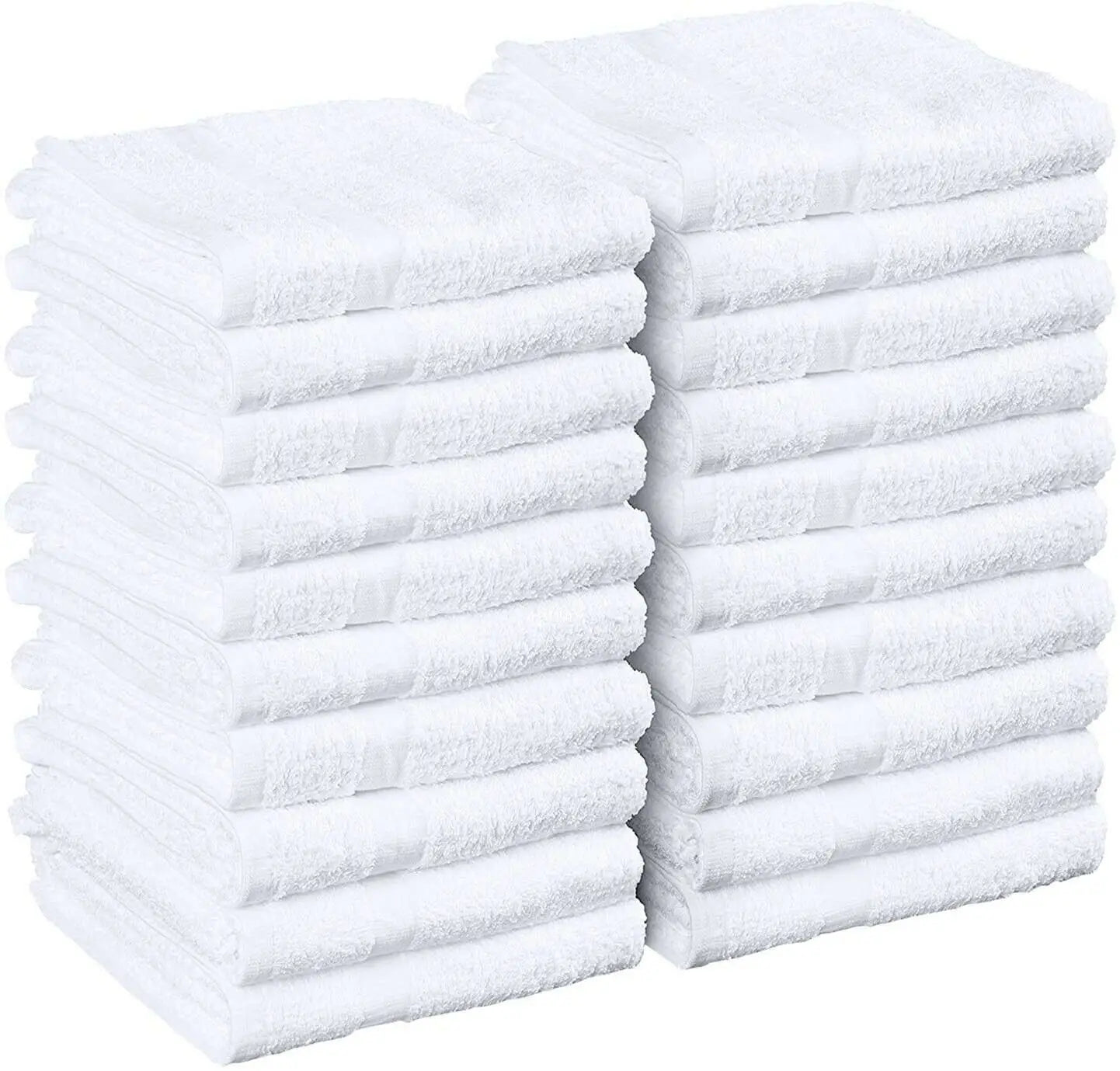 towelSalon Towels 100 Cotton Pack of 12 White Spa Towel 16x27 Inches Soft Absorbent Hairdressing Towels for Beauty Parlor and