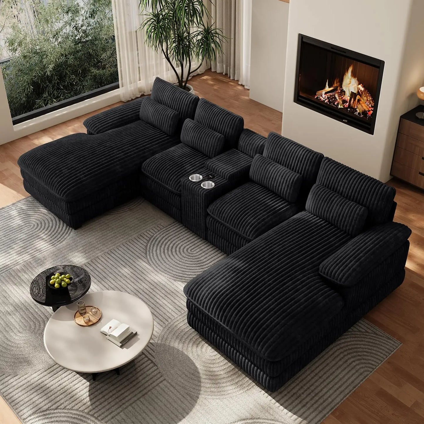 133" Oversized U Shaped Cloud Couch Modular Sectional Couches for Living Room Comfy Chenille Deep Seat Sofa Set, Customized