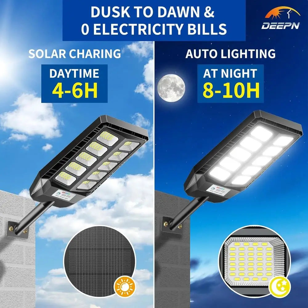 Lights Outdoor, IP66 Waterproof Street Lights Outdoor, 6500K Dusk to r Security flood Lights Motion Sensor with Remote Control o