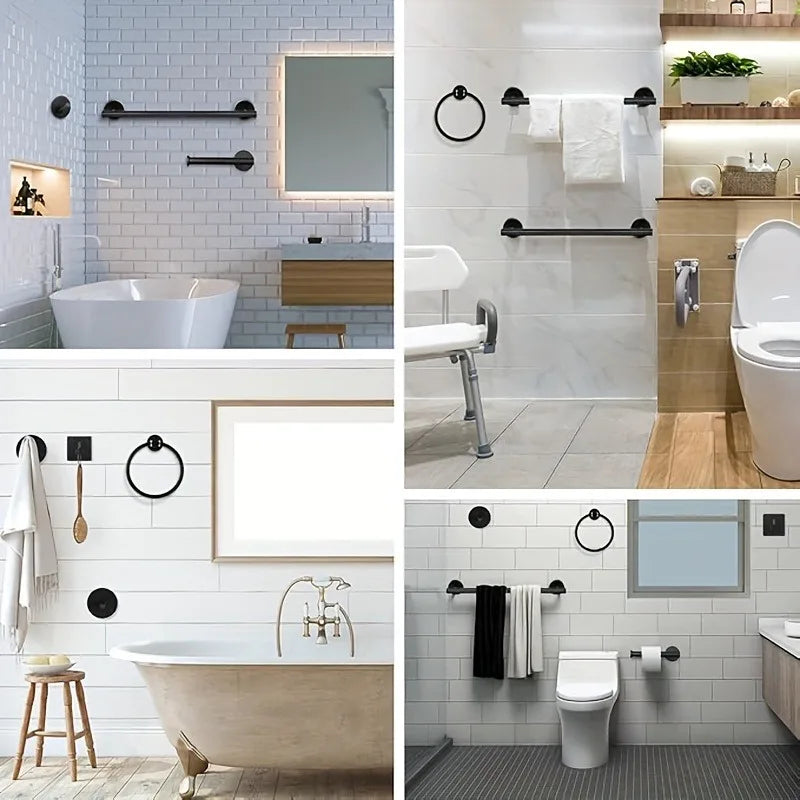 10 Pcs Matte Bathroom Hardware Set SUS304 Bathroom Hanger Set 16 Inch Hand Towel Bar Towel Holder Toilet Paper Holder