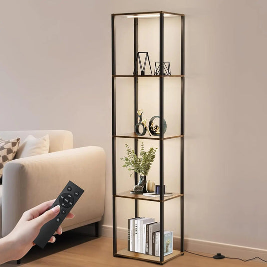 5-Tier Corner Display Shelf with Dimmable LED Lights, Curio Cabinet for Collectibles and Decor in Living Room, Bedroom, Office