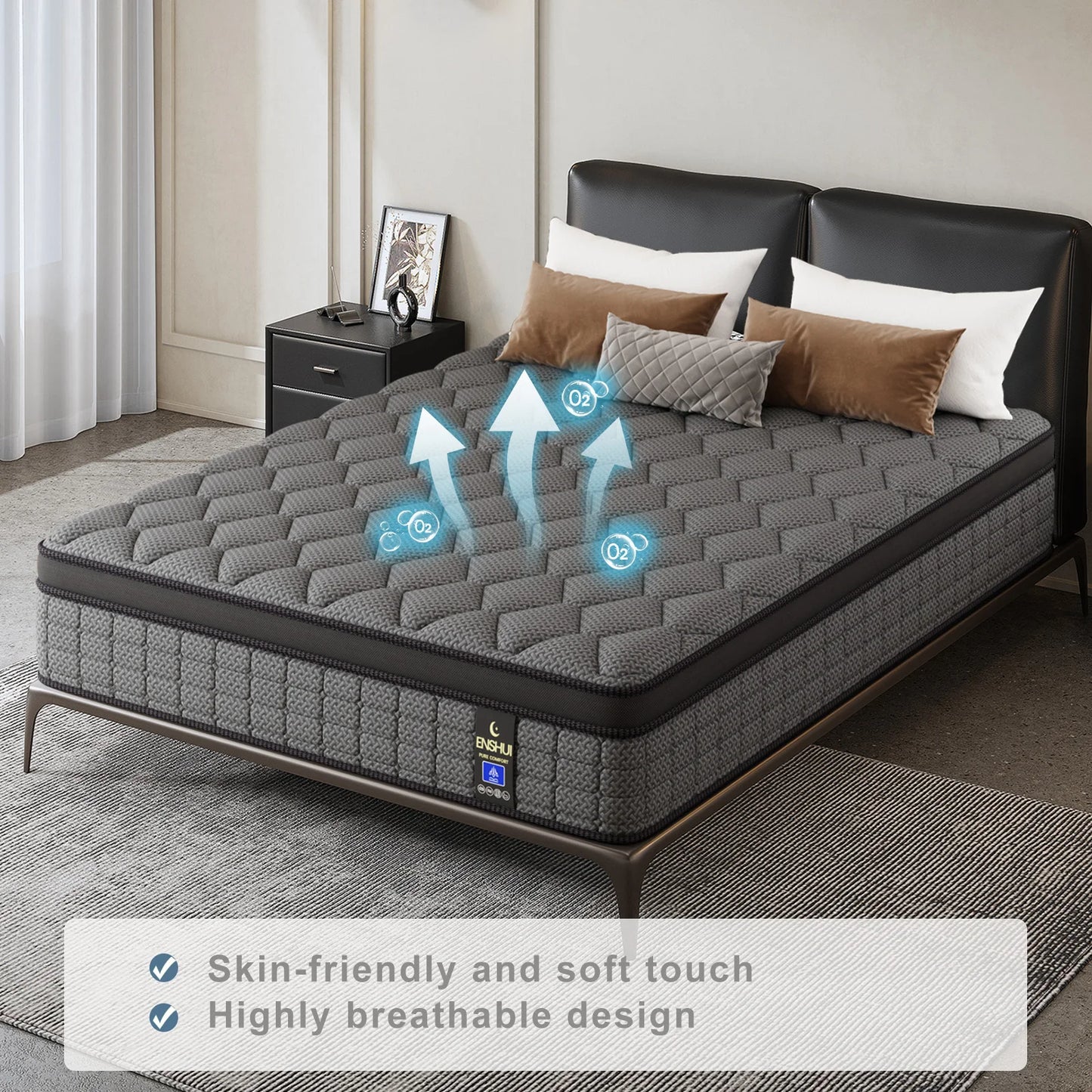 12"14""Gel Memory Foam Hybrid Pocket Spring Mattress For Back Pain Relief Twin Full Queen King Mattress In A Box Medium Firm