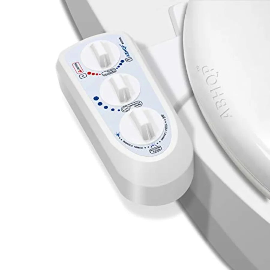 Self Cleaning Hot and Cold Water Bidet with Dual Nozzle for Male and Female Use - Non-Electric Mechanical Toilet Attachment - T