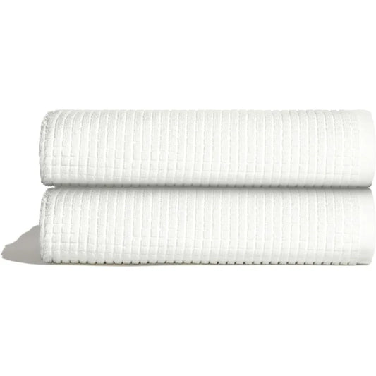 Terry Cotton Waffle Bath Towel Set – 2 Pack Luxury, Quick Dry & Absorbent Bathroom Towels – Soft, Lightweight, Durable Large