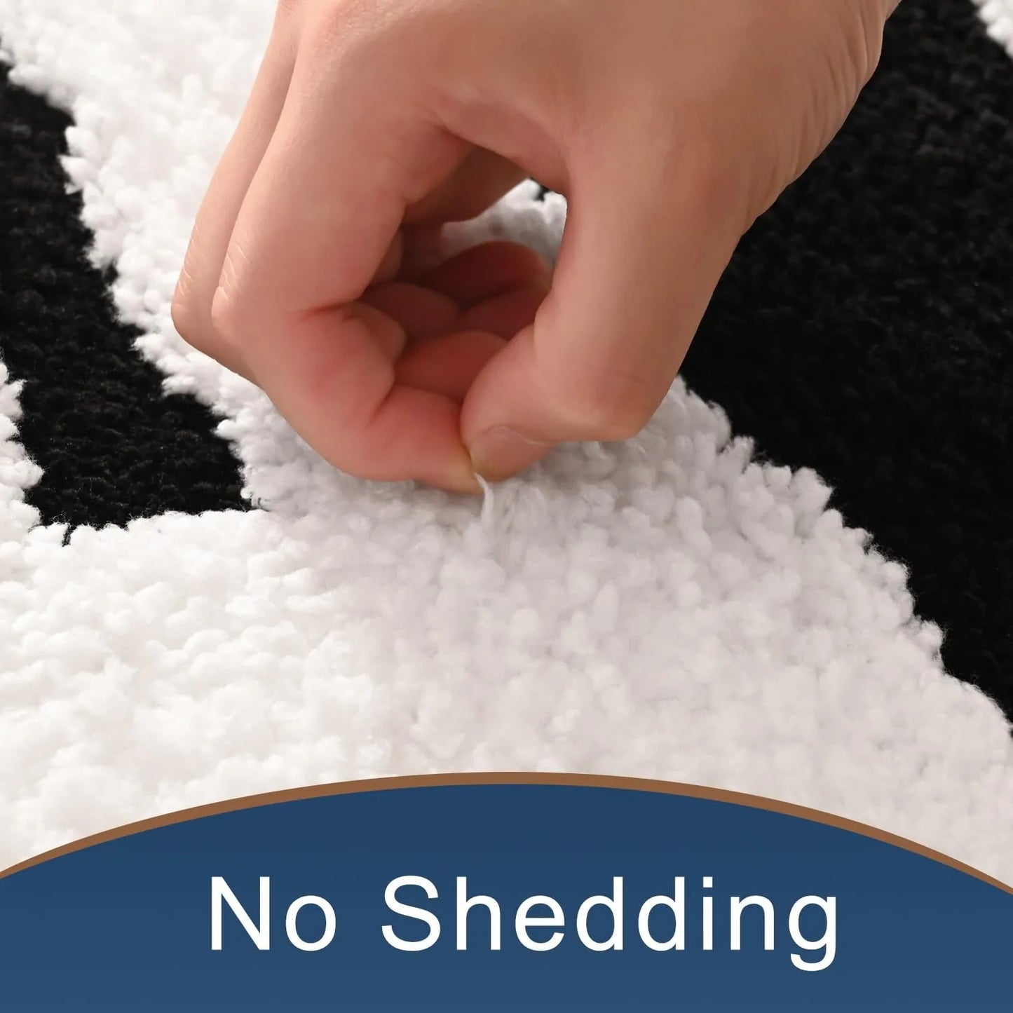 Bathroom Rug Black and White Non Slip Bath Mat Thick Soft Absorbent Floor Mat for Modern Home Decor Extra Large