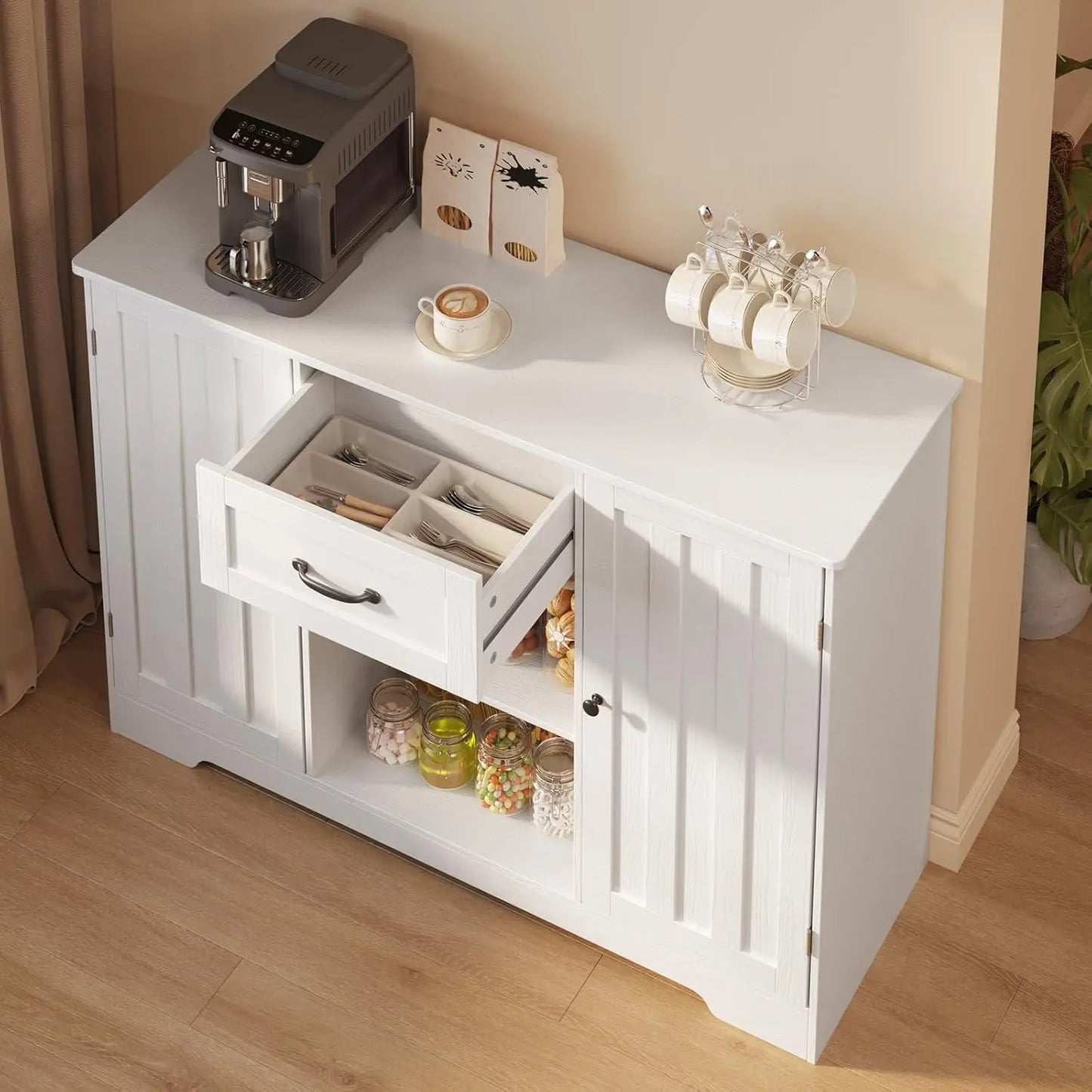 Kitchen Sideboard Buffet Cabinet with Storage Coffee Bar Cabinet with Drawer, Kitchen Pantry Storage with Door and, Customized